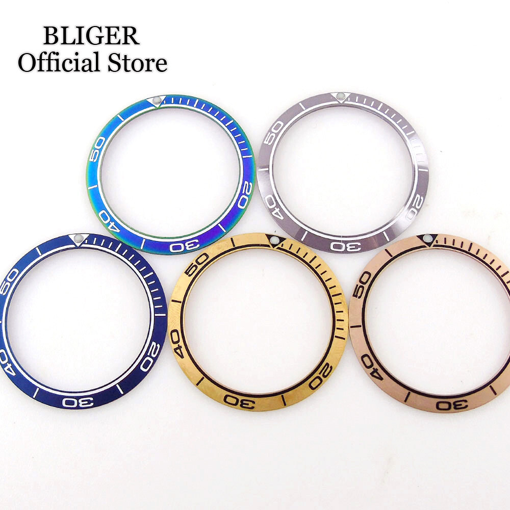 BLIGER Slope 38mm*30.6mm Ceramic Alloy Bezel Insert fit 40mm Watch High quality