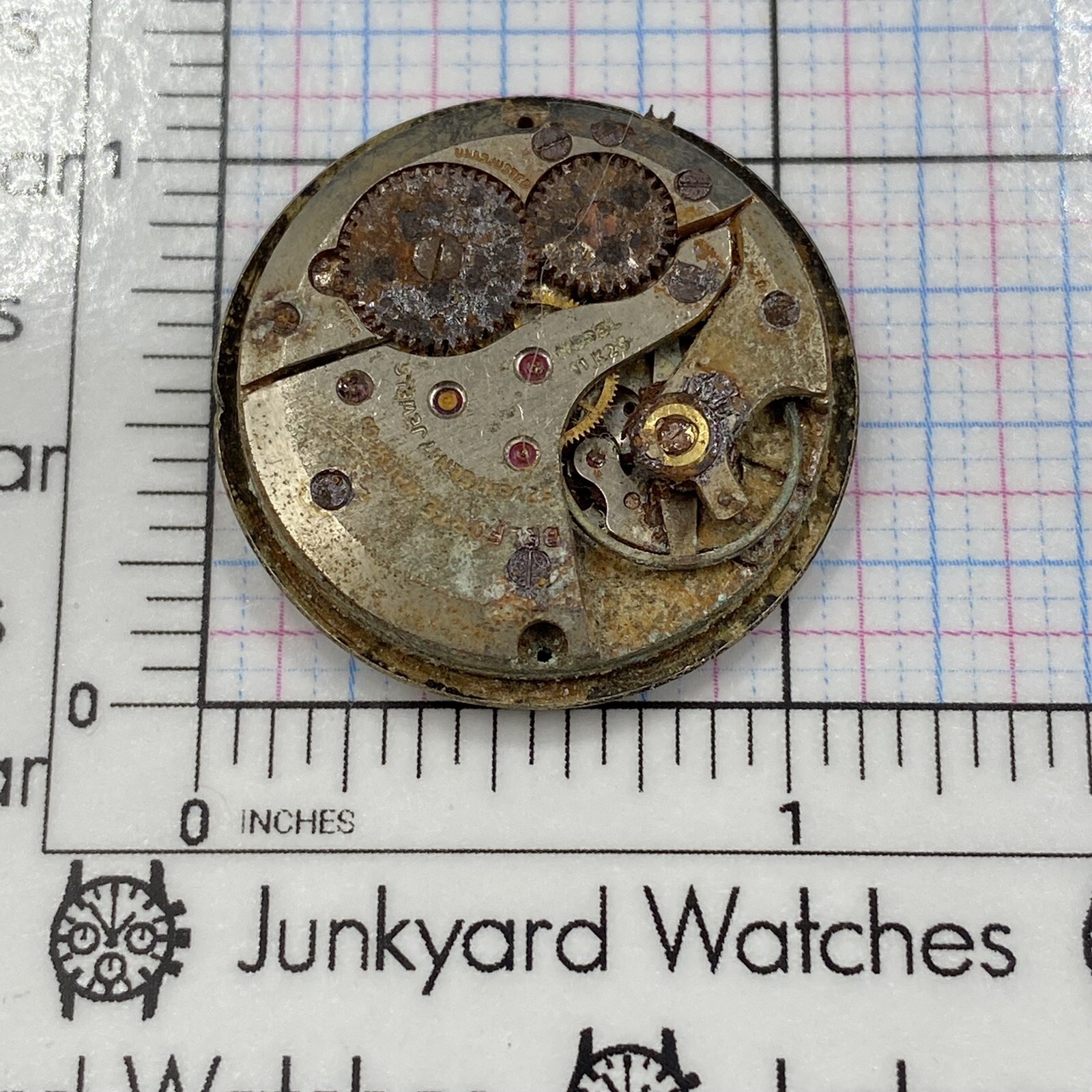Vintage Belforte Watch Movement Repairs Parts Watchmaker 17 Jewels Swiss 11 K25