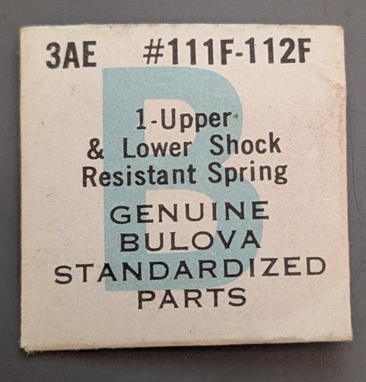 NOS Bulova Cal. 3AE – Upper & Lower Shock Resistant Spring Part# 111F 112F