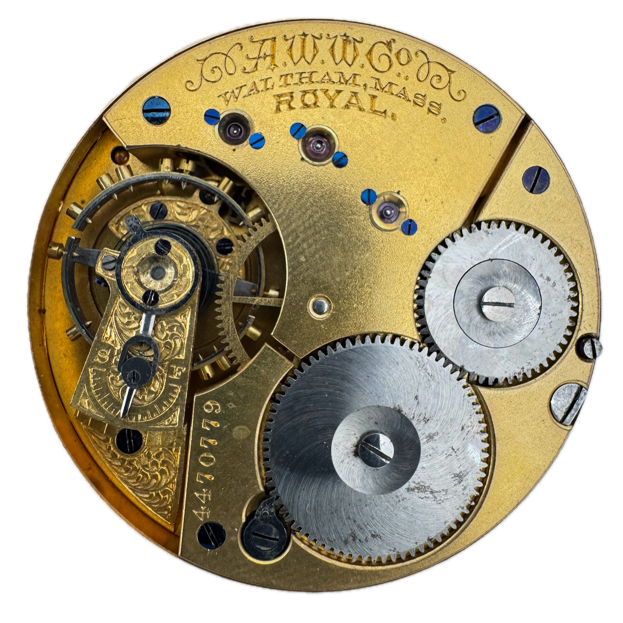 Antique 18s 1891 Waltham 15J Hunter Pocket Watch Movement Royal USA for Service