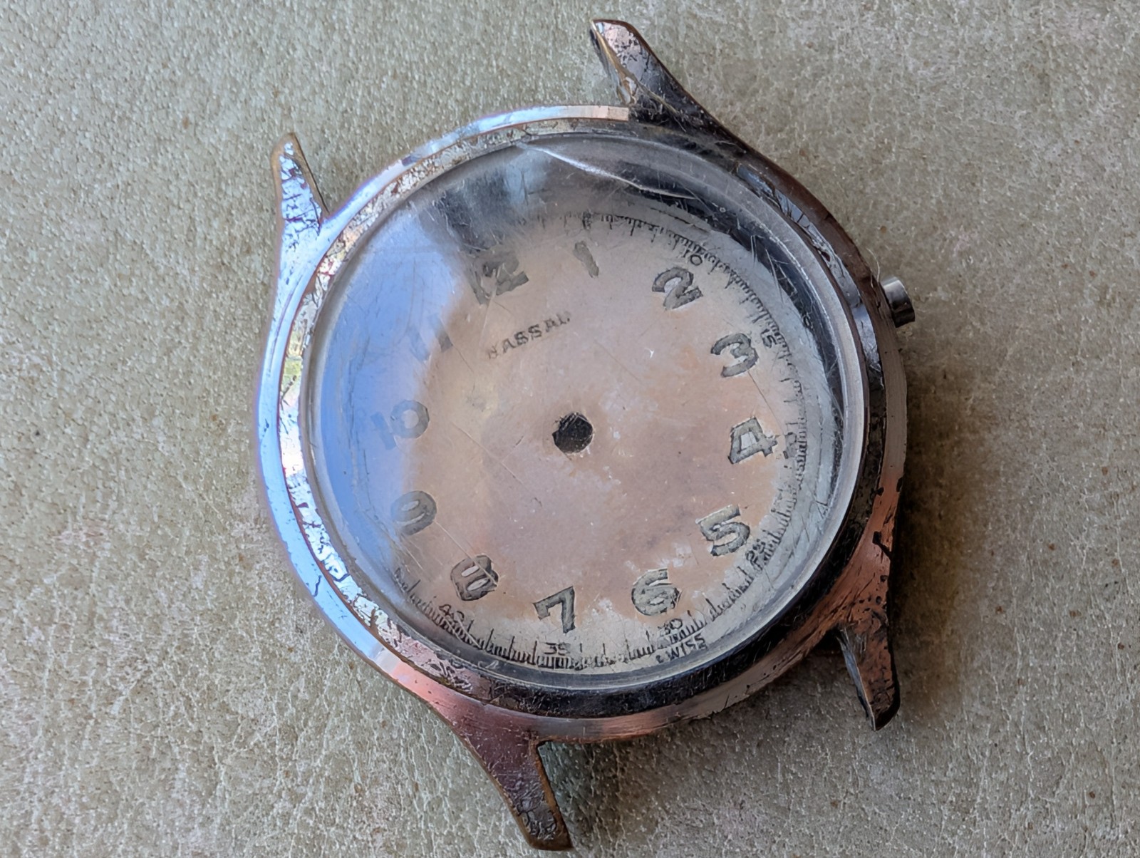 Vintage 1960’s Nassau Sportsman Midsize Watch CASE/CRYSTAL/SWISS ONLY DIAL COMBO