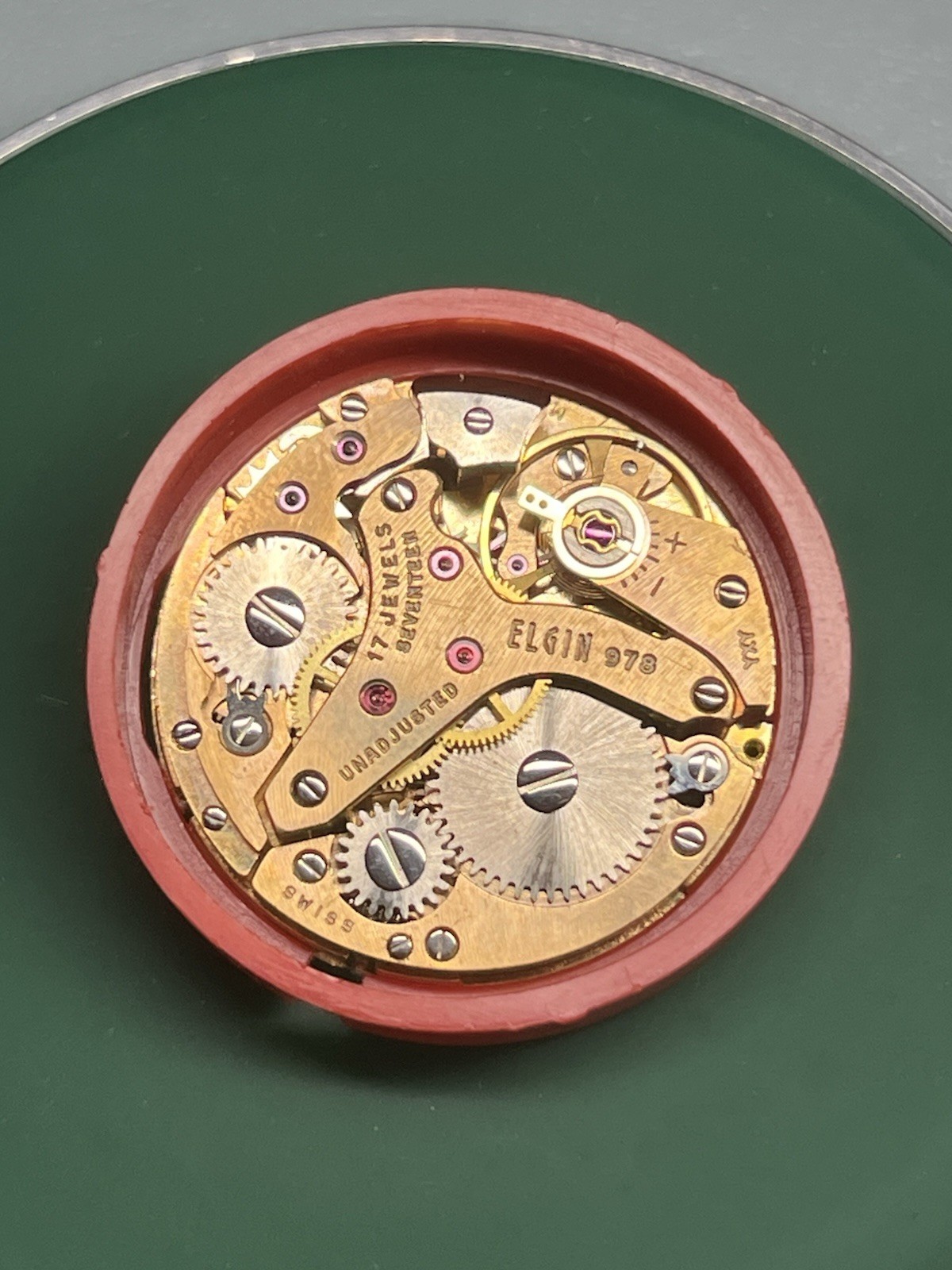 NOS RUNNING Elgin Cal. 978 Manual Alarm Watch Movement 17j