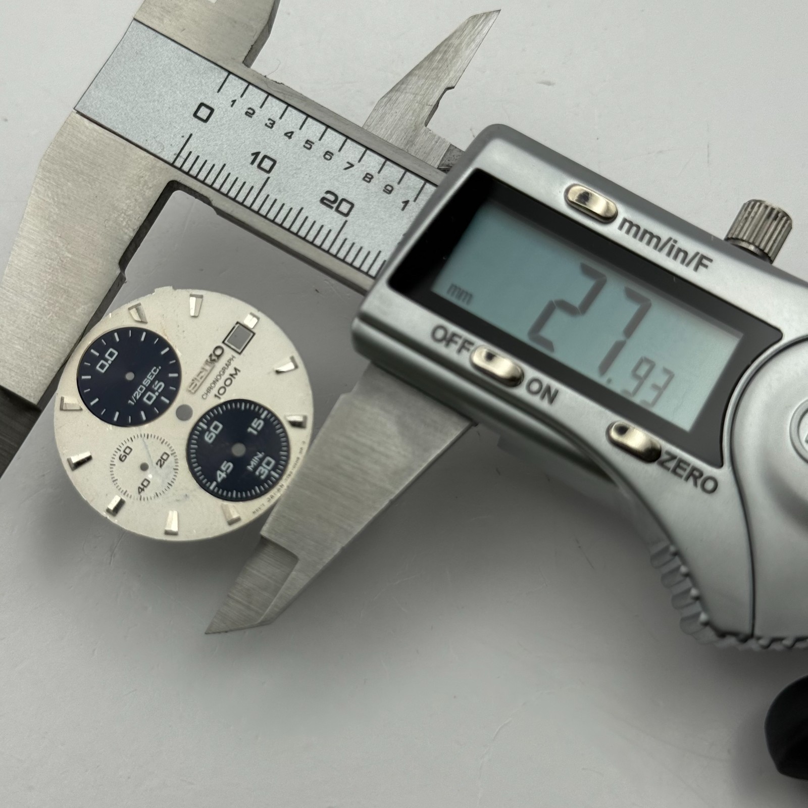 Seiko 7T92-0XM8 Watch Dial Chronograph 100M Japan Spare Parts Repair 27.9mm