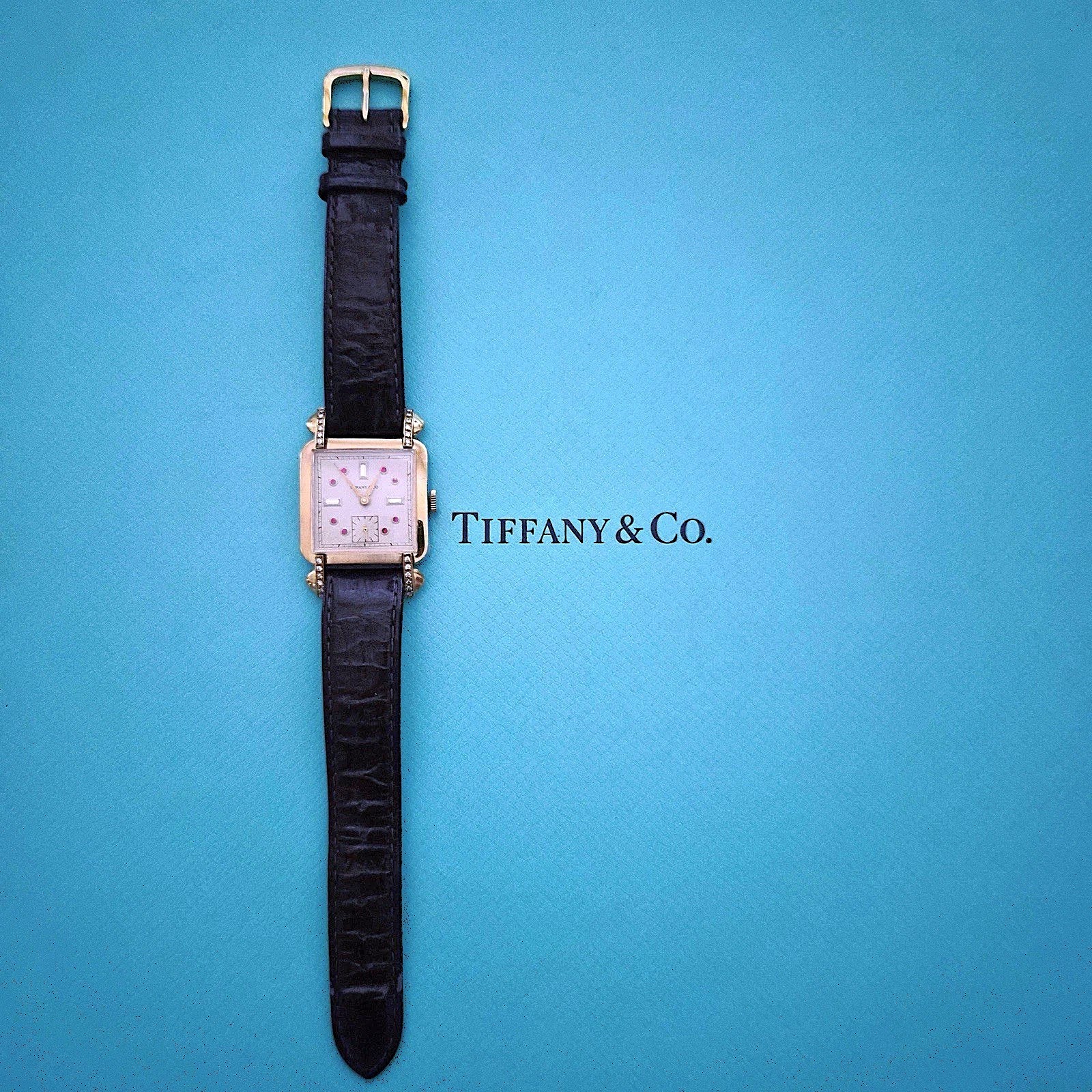Vintage Tiffany & Co. Watch Dial and Movement Ruby Diamond Manual Winding