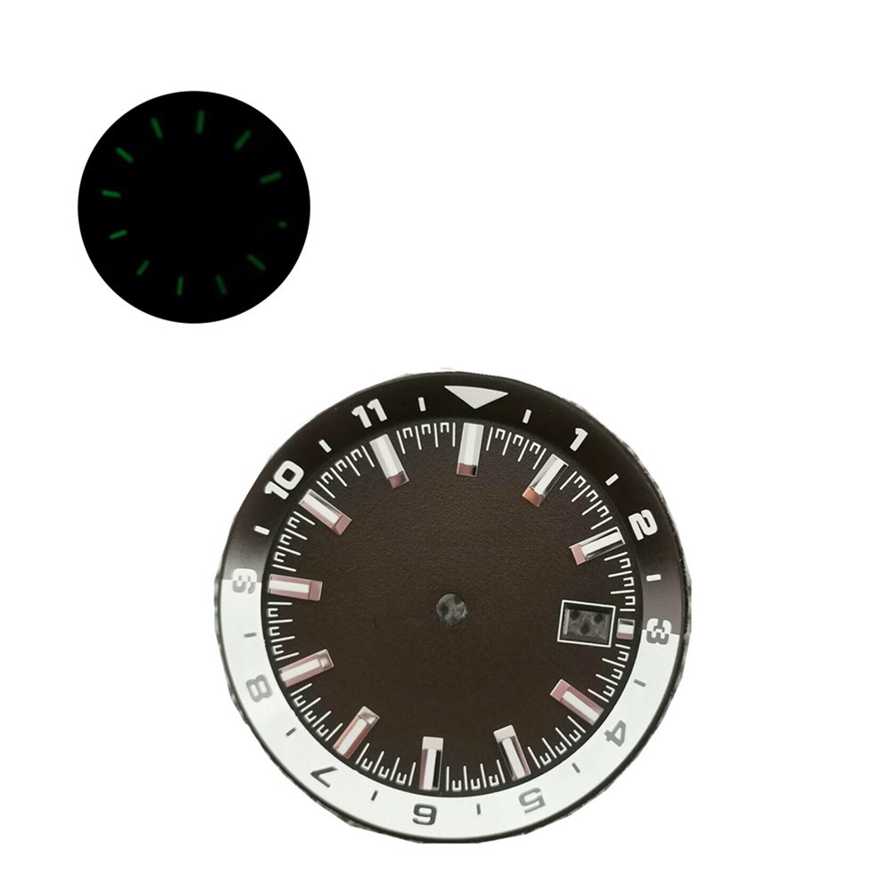 36.5mm Watch Dial With Green Luminous Fit For NH35 NH35A Automatic Movement d