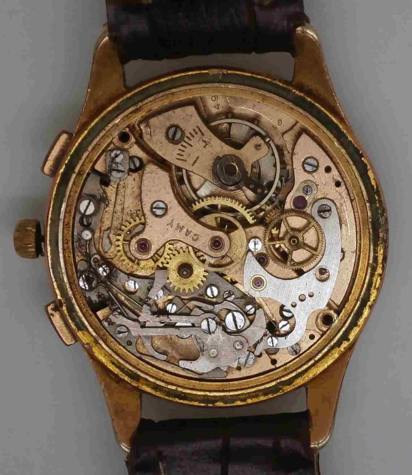 VTG CAMY Gold Plated Chronograph. Cal: L-149. For Repairs