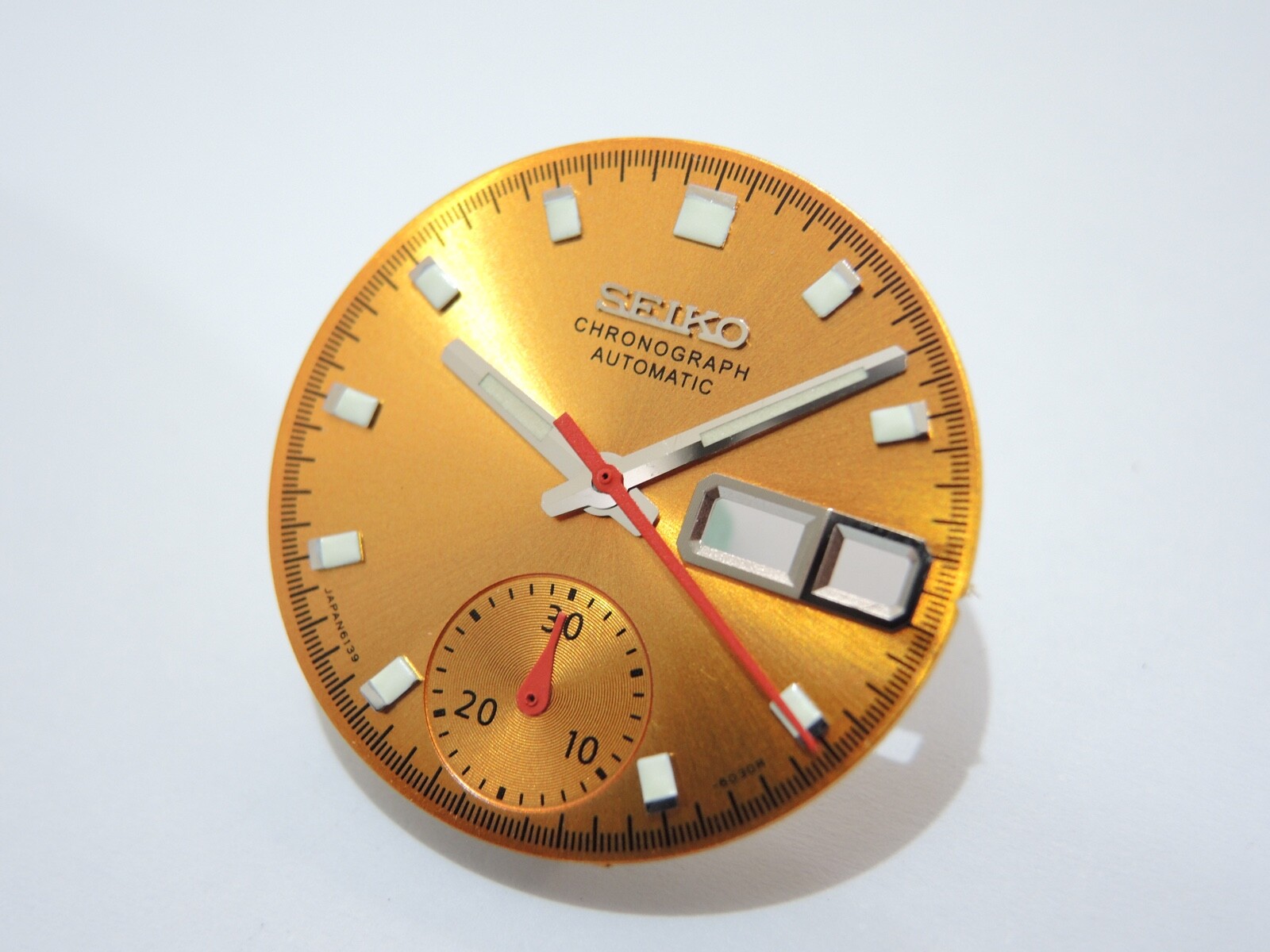 NEW GOL DIAL & HANDS VINTAGE CHRONOGRAPH POGUE 6139-6002 / 6005 AUTOMATIC WATCH