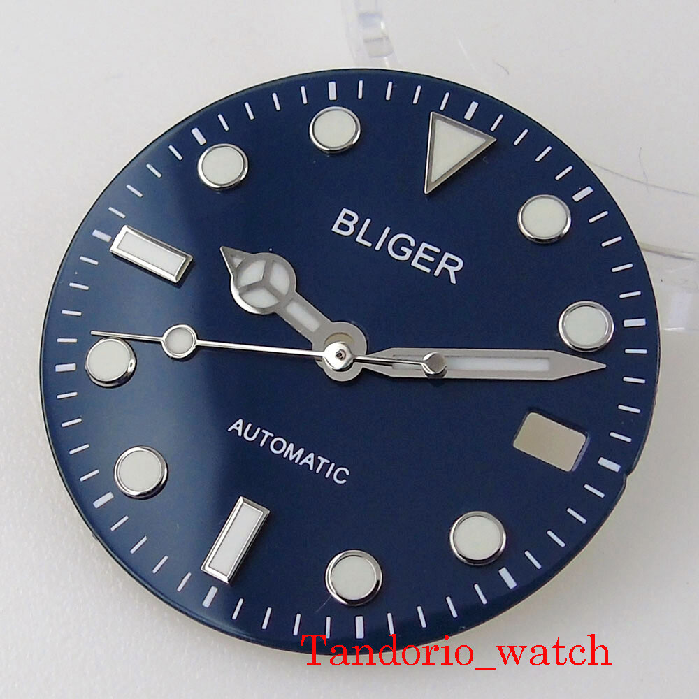 29mm Sterile Luminous Watch Dial Face Merc Hands For NH35 NH36 Movement
