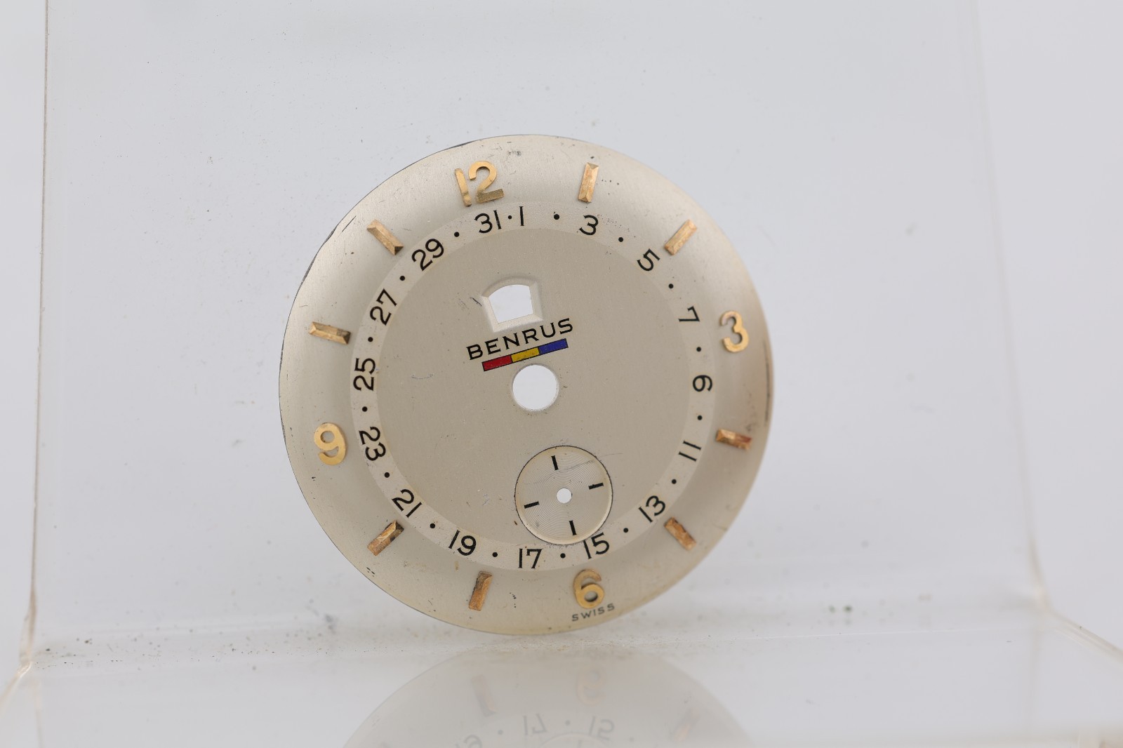 BENRUS DAY / DATE POINTER MID-CENTURY MODERN NOS WRIST WATCH DIAL 28.44mm (OA)