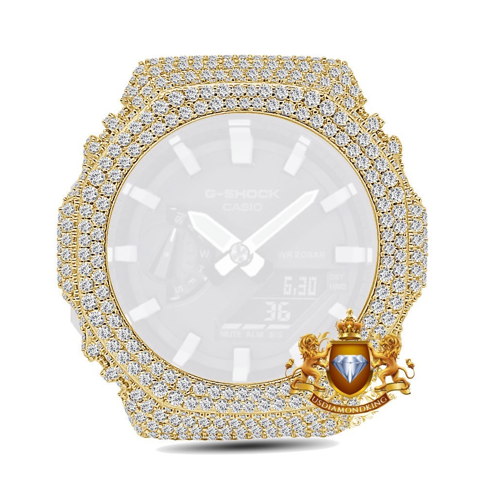 VVS1/D 7.35 Ctw. Casio G-Shock GA2100 Custom Watch Pave Bezel Insert Cover Case