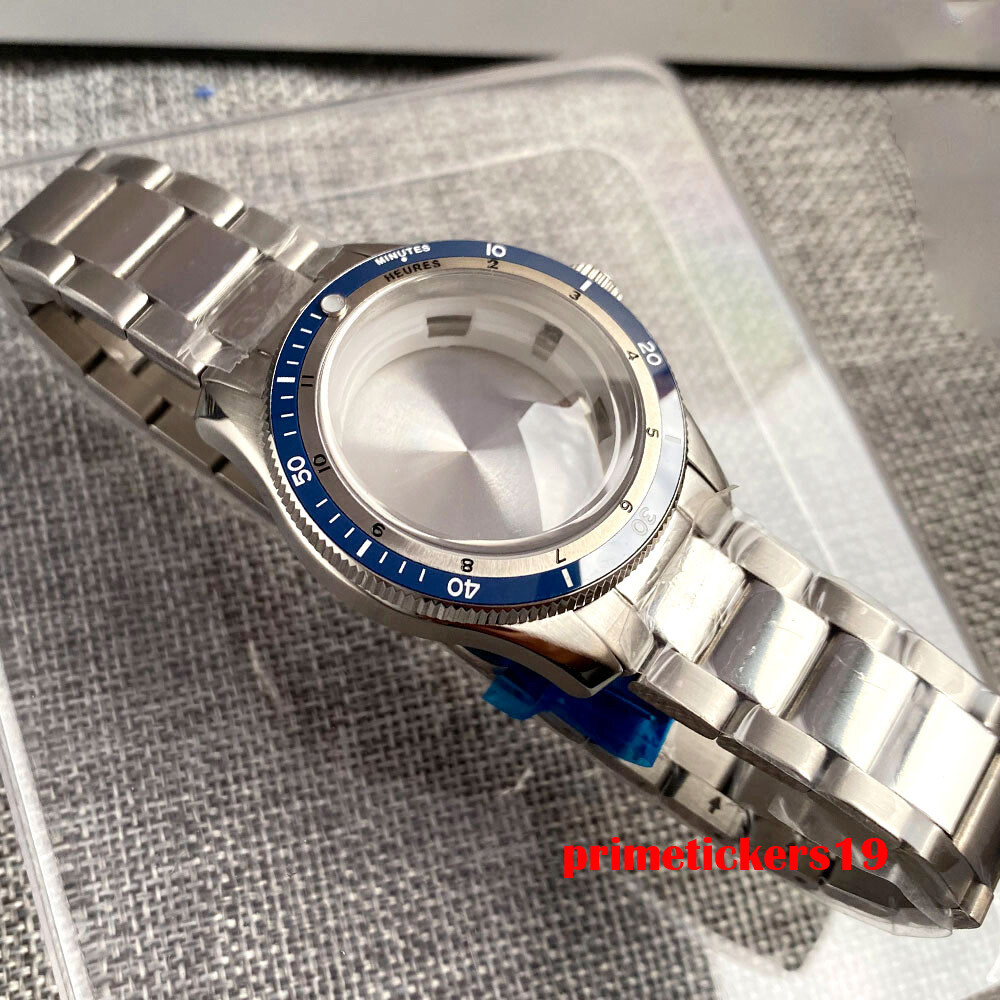 120 Clicks Double Domed Sapphire 20bar 40mm Watch Case Bracelet Fit NH35 PT5000