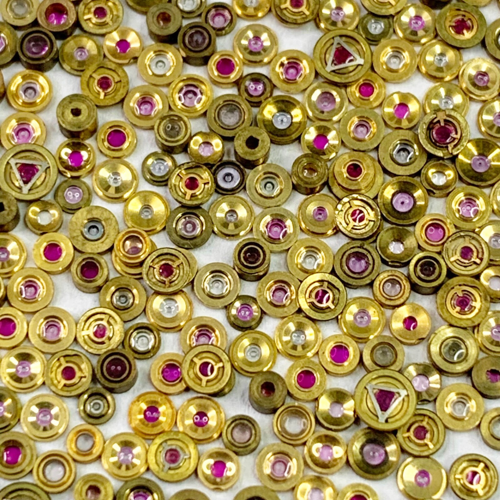 25 Watch Jewel Gold Shockproof bloc Setting Part Watchmaker Lot Repair Synthetic