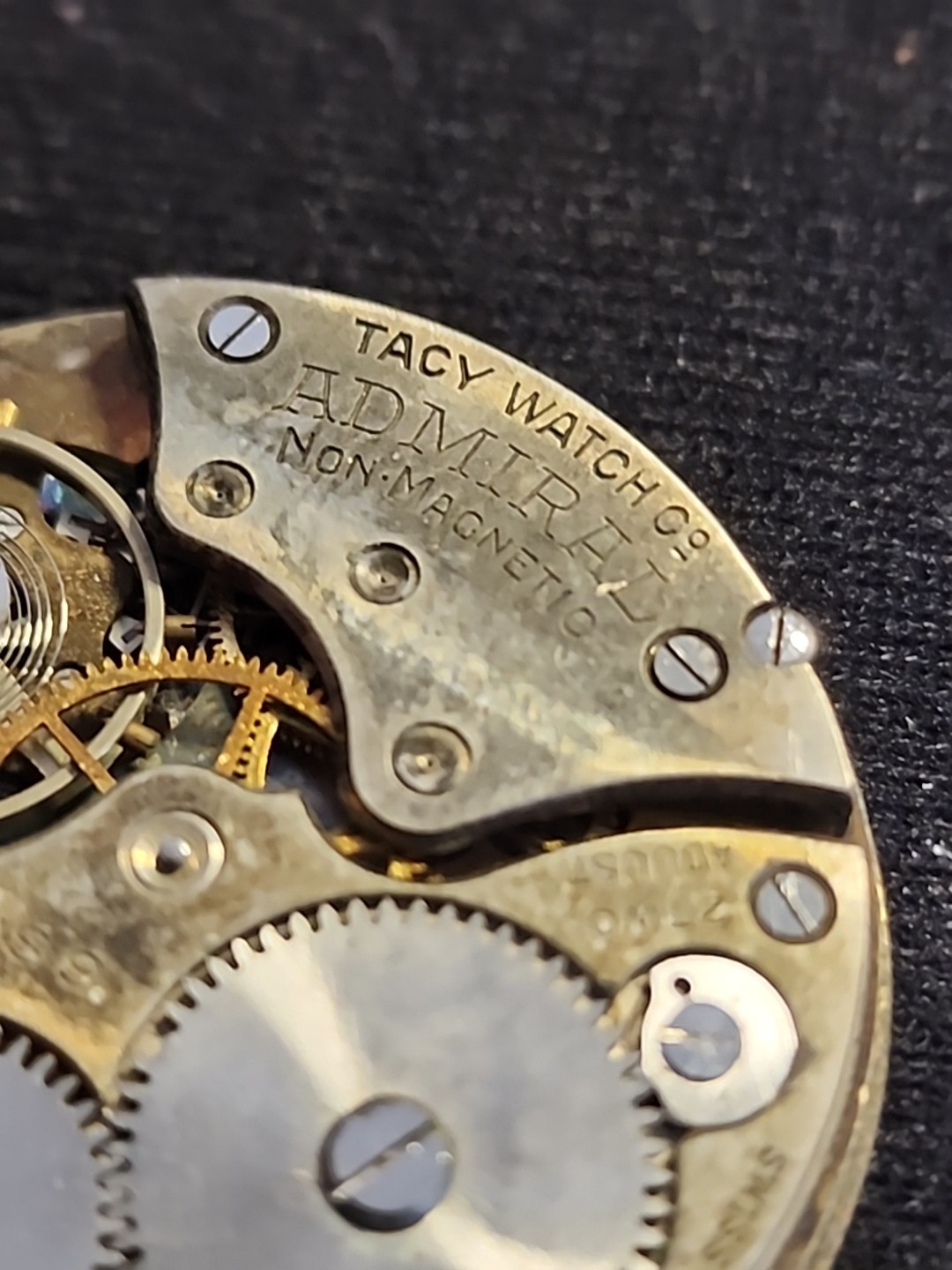 Vintage Admiral Tacy Watch Co. 6 Jewels 2 Adjustments Swiss Pocket movement
