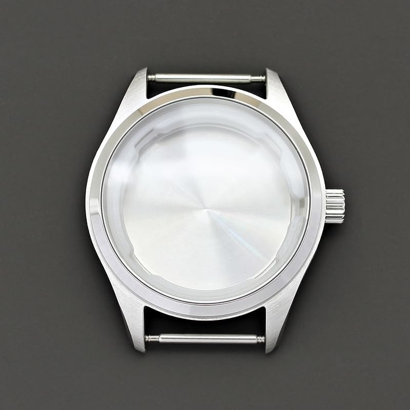 40MM Waterproof Watch Case with Silver Finish for Automatic Movements