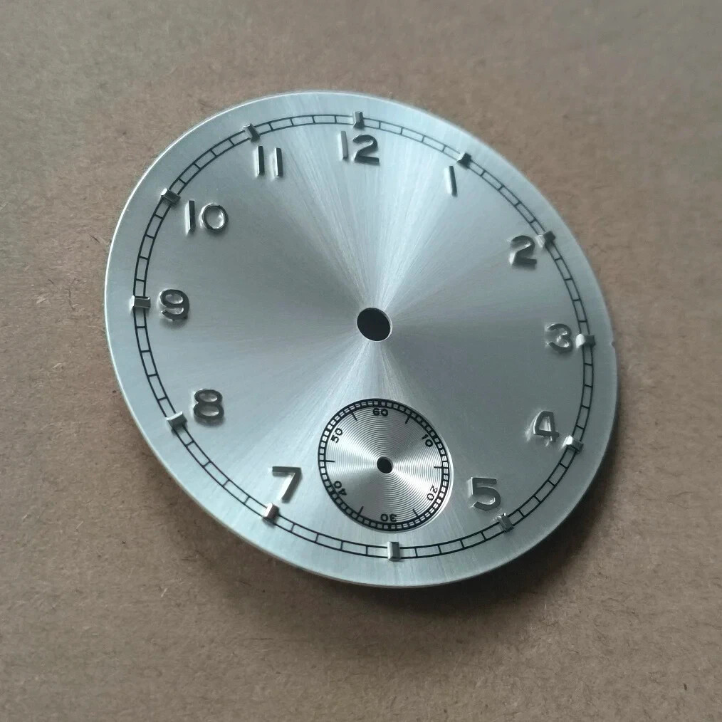 37mm silver dial silver number Thickness 0.4mm for ETA6498 ST3621 movement
