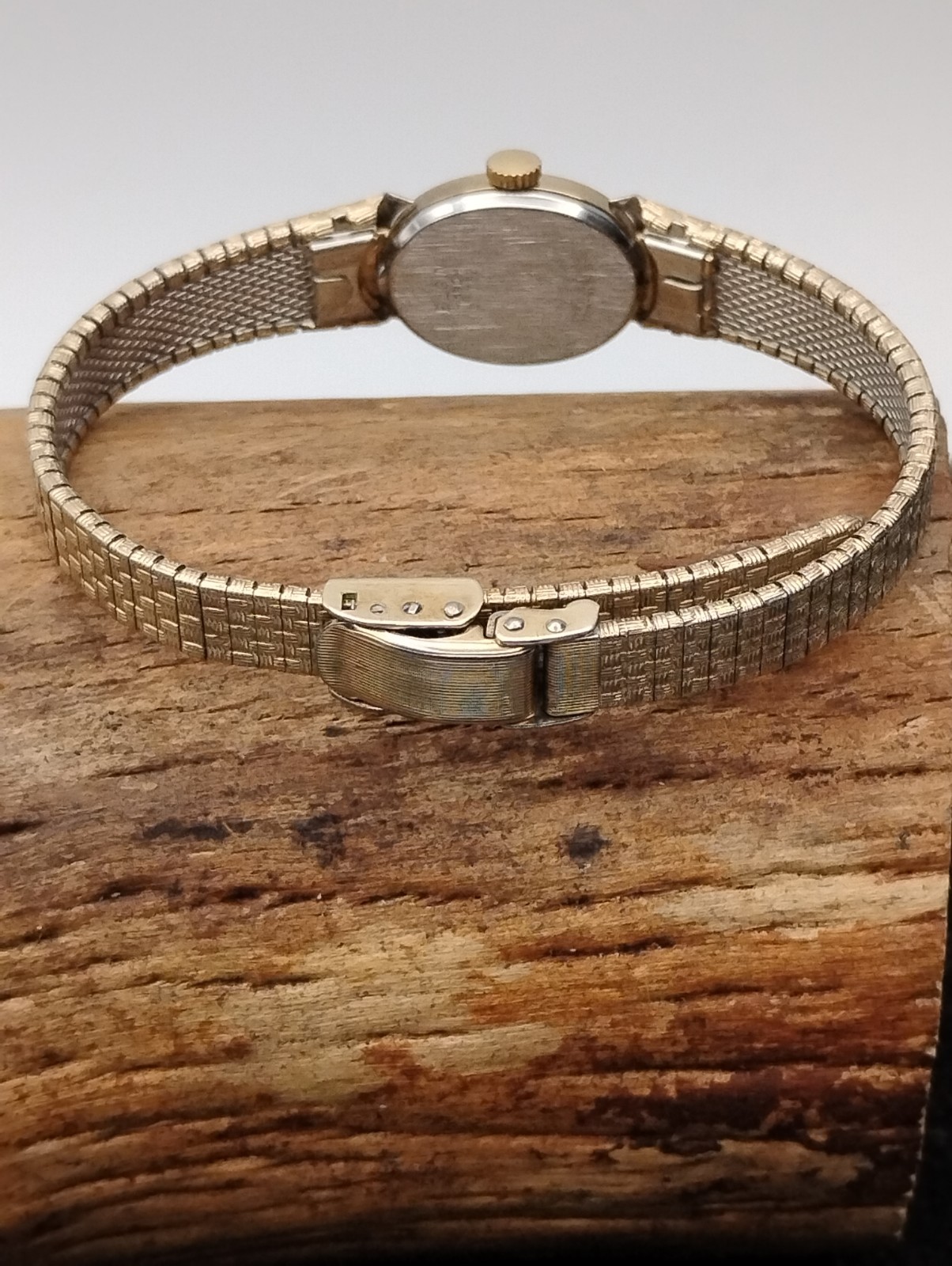 Ladies Elgin Oval Quartz Watch 14x18x7mm Adjustable Safety Clasp. 10k Gold..W24