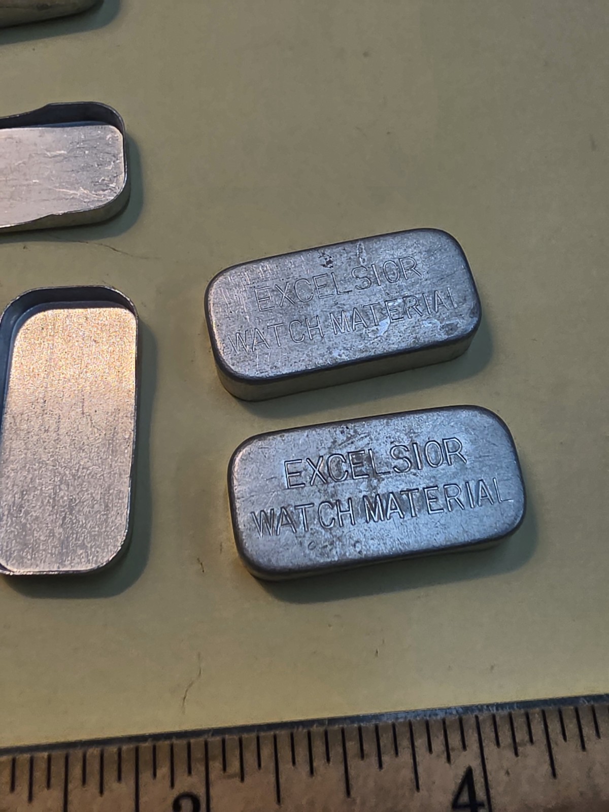 Lot Of 8 Empty Pocket Watch Hands Parts Tins Boxes Storage Containers