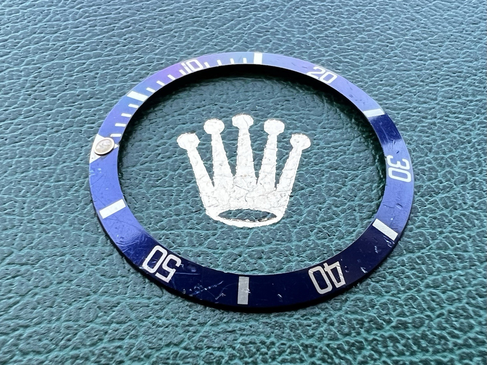 Genuine Rolex Submariner 16803 16613 16808 Flat 4 Blue Silver Bezel Insert #1533