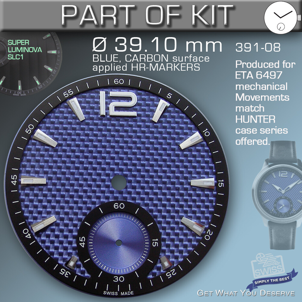 DO IT YOURSELF KIT 4: HUNTER CASE 44MM, DIAL, HANDS, for MOVEMENT ETA 6498-1