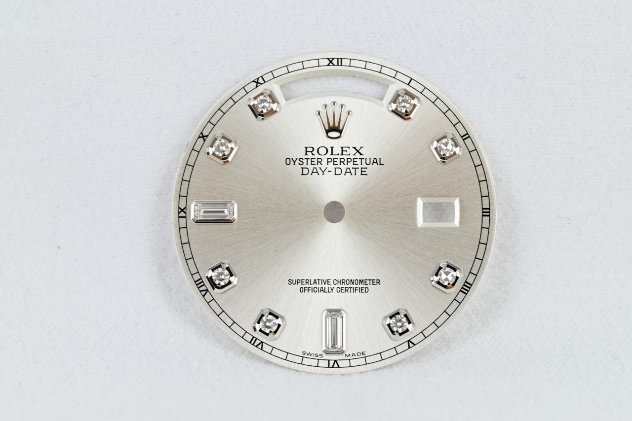 Rolex Factory Diamond Baguette Day-Date Watch Dial for White Gold 118209 Etc