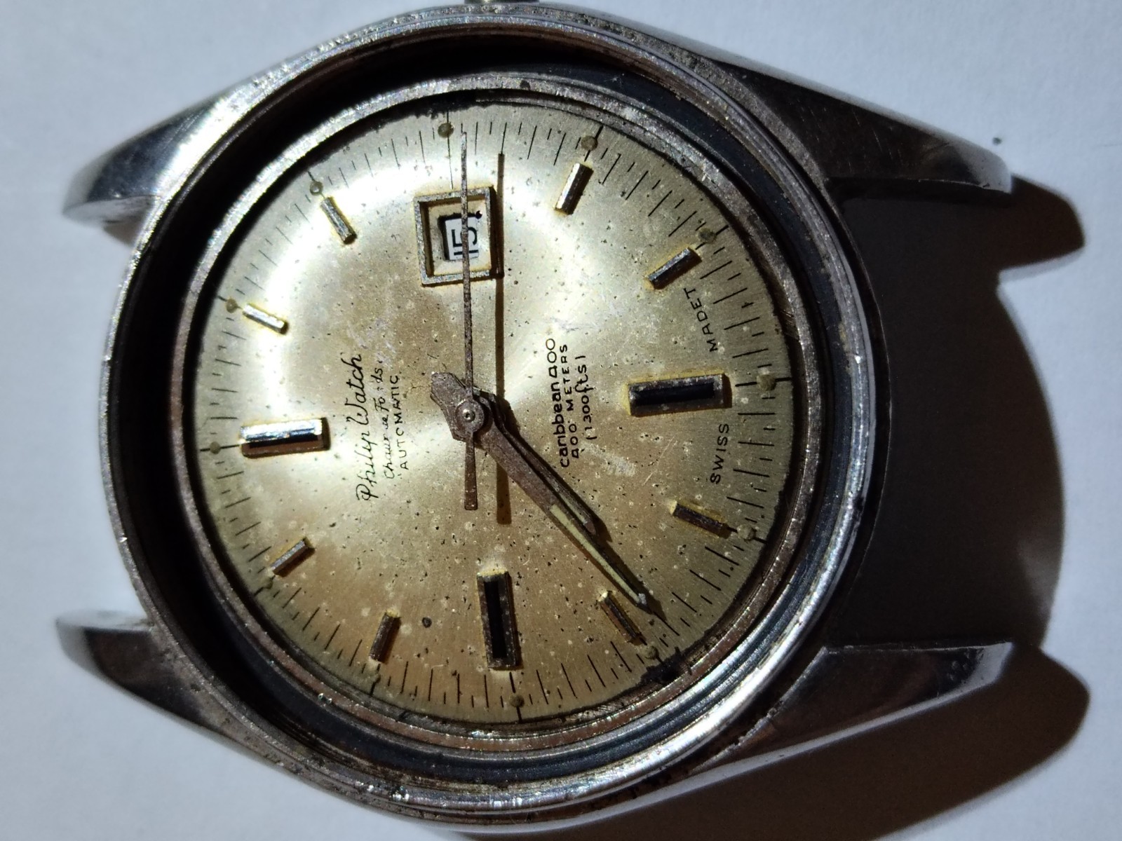 VTGE PHILIP WATCH CARIBBEAN 400 UNISEX 31 MM WATCH PARTS /RESTORE COMPLETE MVT