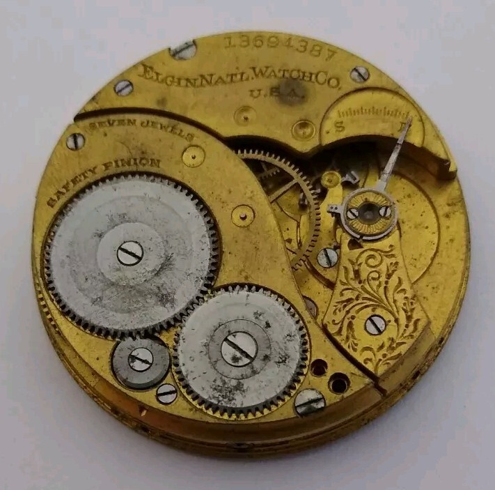 1909 Elgin 12s Grade 311 Model 3 Pocket Watch Partial Movement