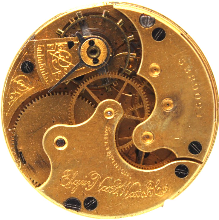1894 ELGIN POCKET WATCH MOVEMENT 5329091 GRADE: 102 18s 11j (RT)