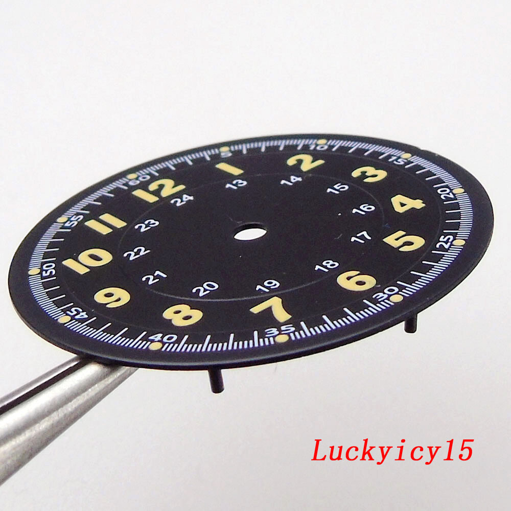 MOD New 29mm Sunburst Red Arabic Numerals Watch Dial For NH35 NH36 NH38 Movement