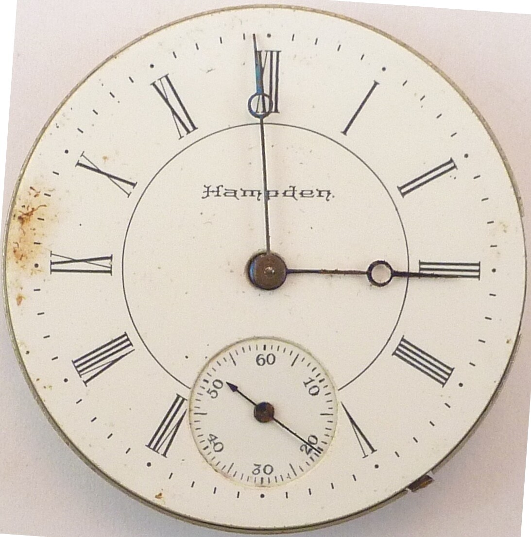 Antique Hampden 213 Pocket Watch Movement – Parts Repair- Broken Balance