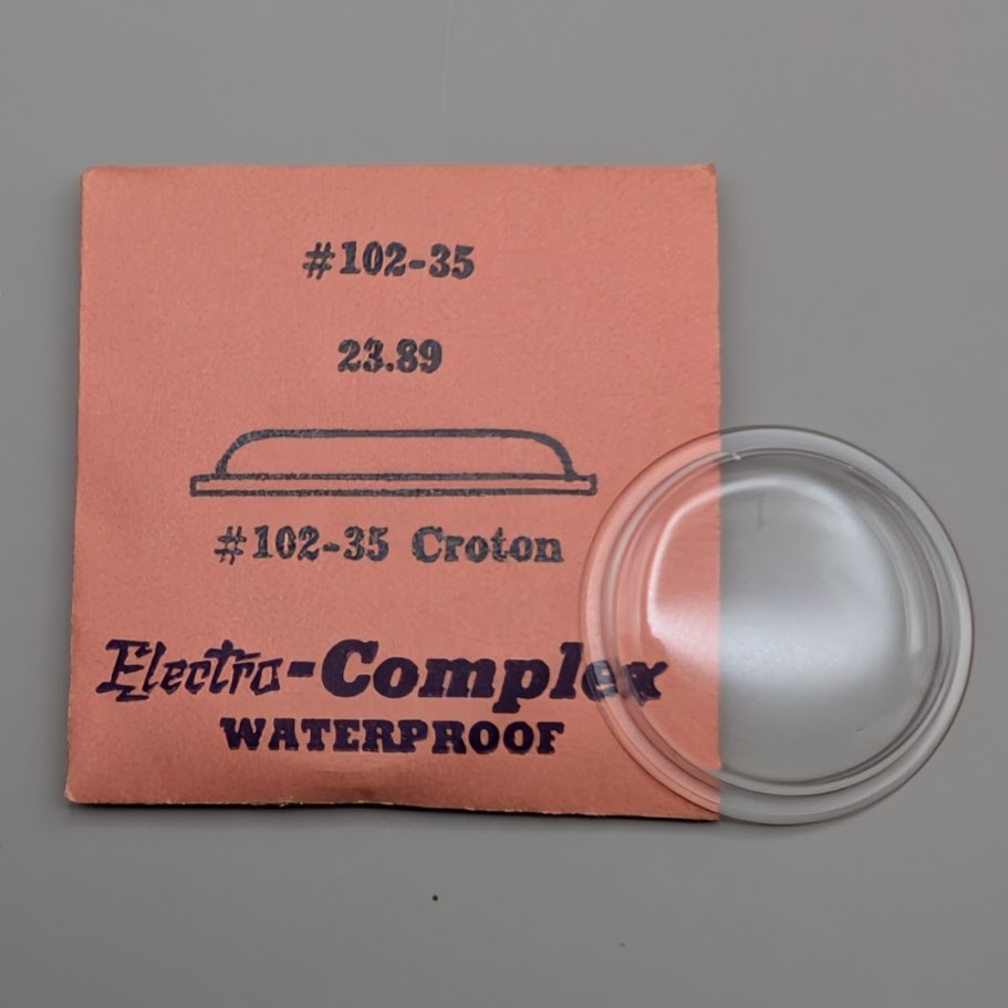NOS Electro-Complex 102-35 Croton Waterproof Watch Crystal 23.89mm