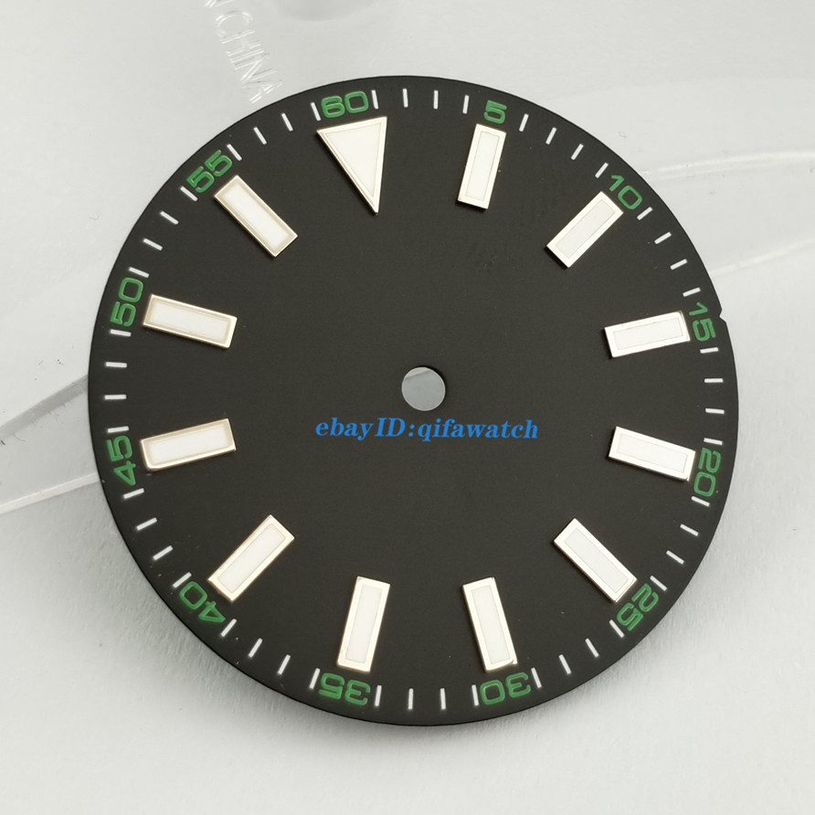30.8mm Black Luminous Watch Dial Fit Miyota 8205 8215 821A DG2813 3804 movement