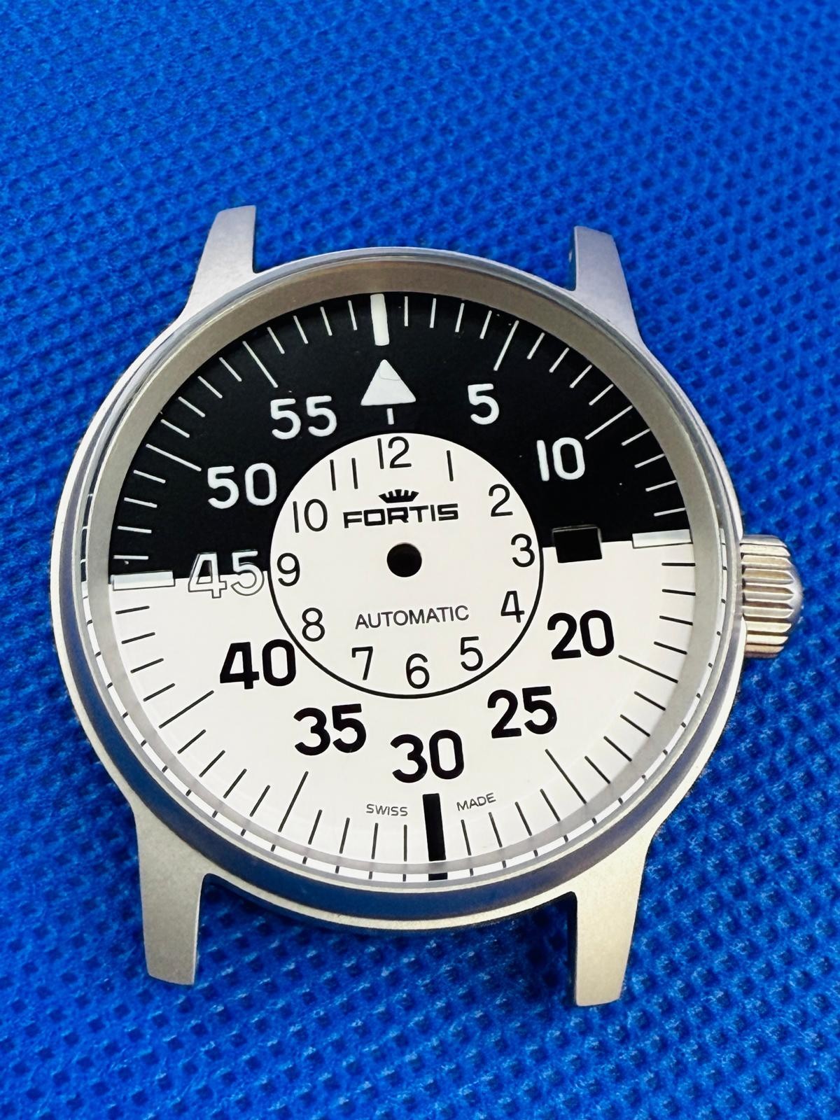 Fortis Flieger Cockpit Complete Kit New Black/White Dial 40mm Case 595.10.46.1
