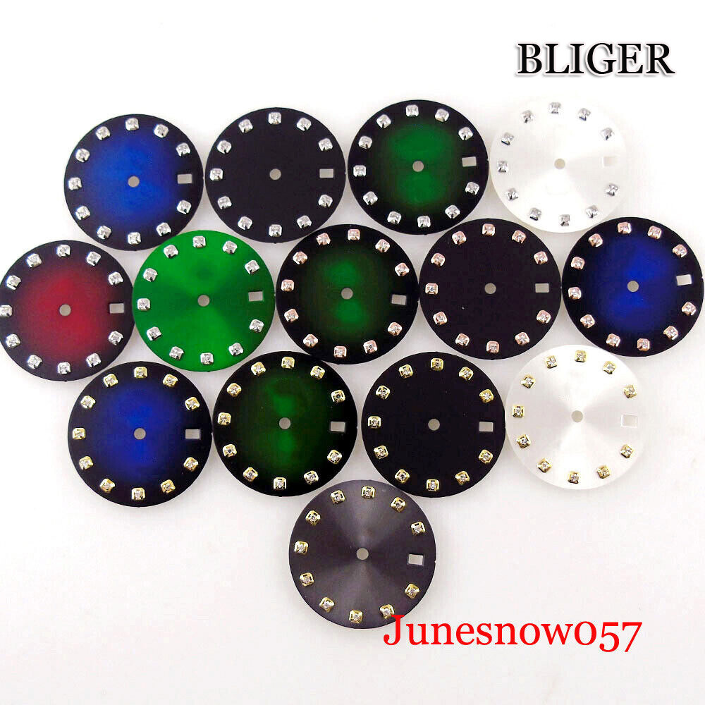 29MM Gradient Sterile Watch Dial Diamond Markers Fit NH35A NH36 SKX SRP Movement