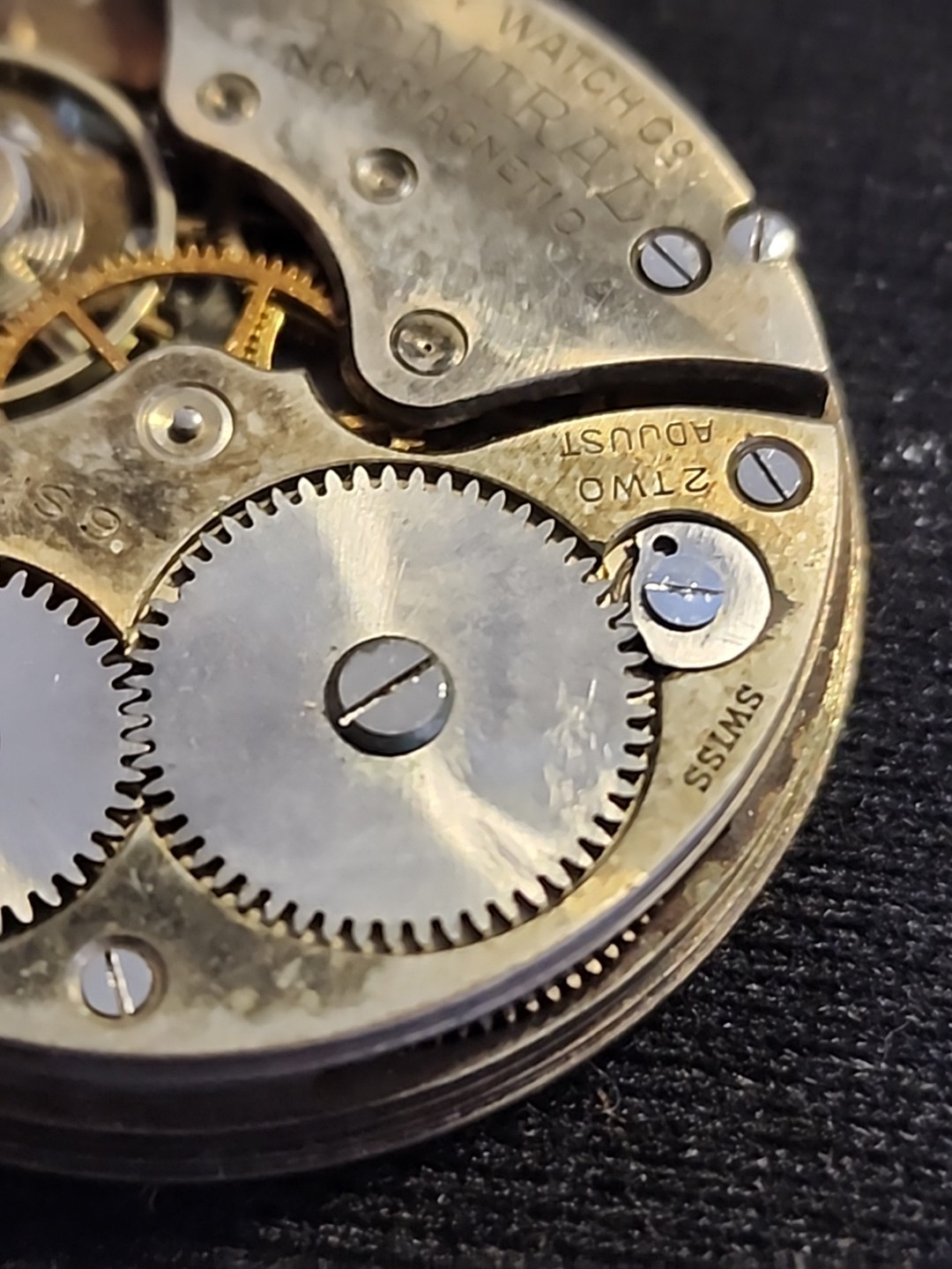 Vintage Admiral Tacy Watch Co. 6 Jewels 2 Adjustments Swiss Pocket movement