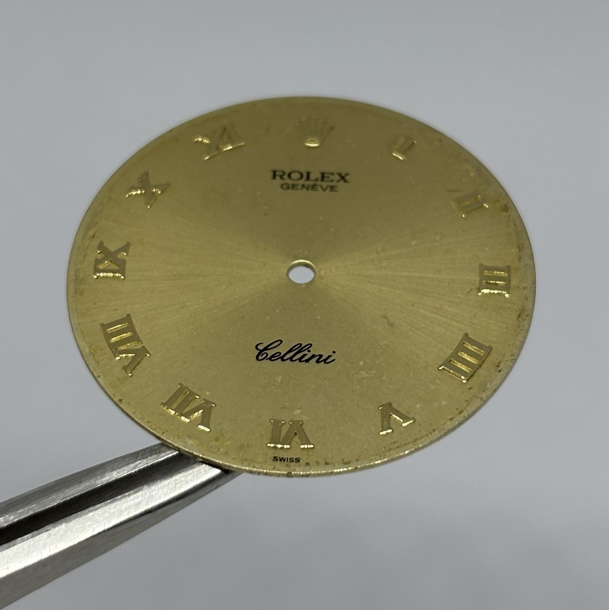 Original Rolex Cellini Dial For Caliber 1602 Gold Dial Roman Numerals