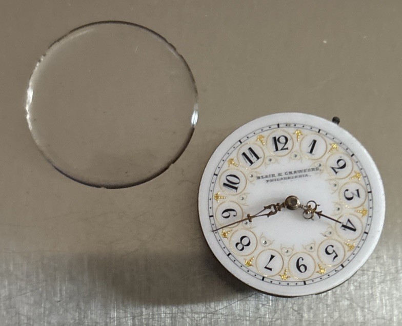 Antique Blair & Crawford Philadelphia Pocket Watch Movement Fancy face & Crystal
