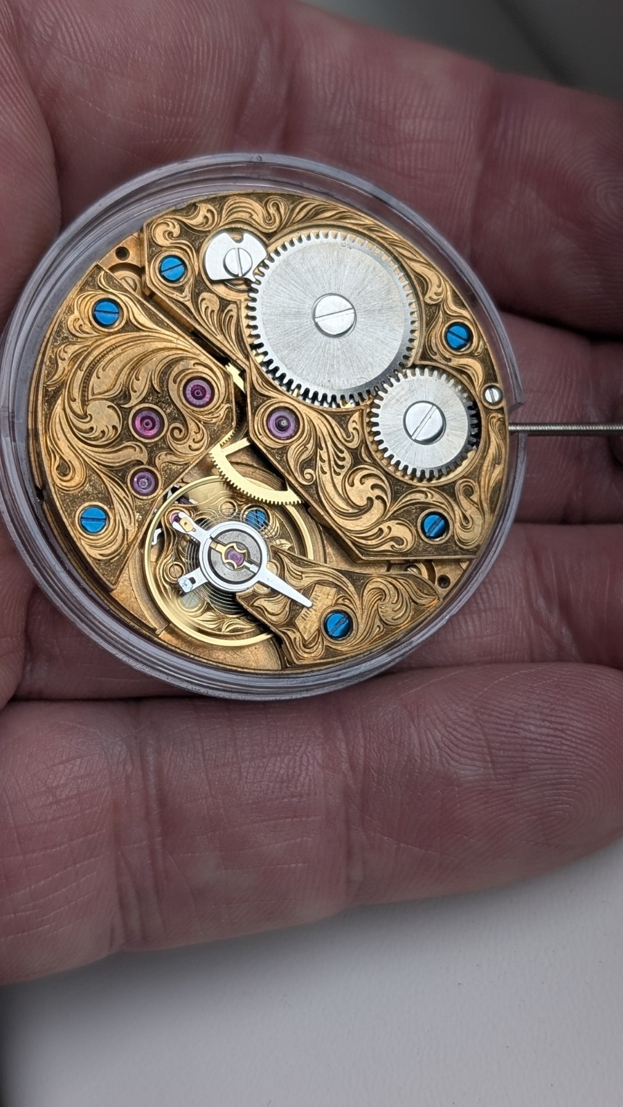 New ST3600 Mechanical Watch Movement – Hand-Engraved, Gold-Plated (6497)
