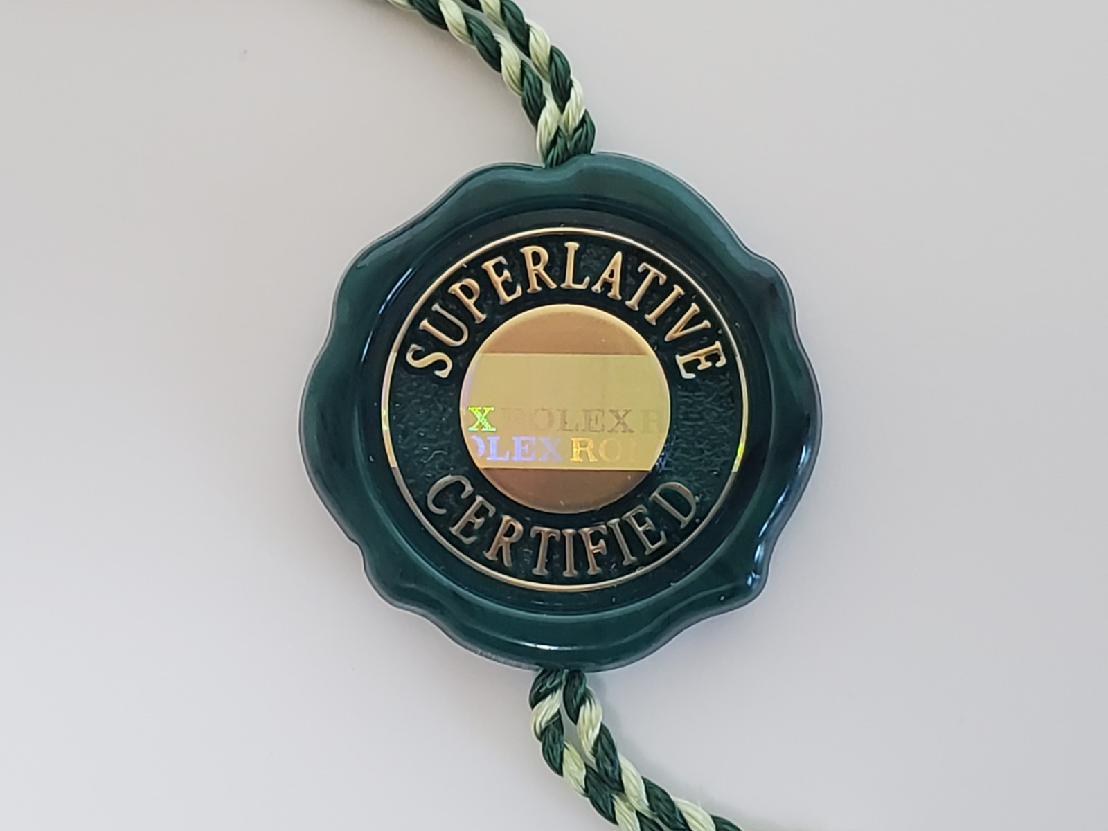 AUTHENTIC ROLEX MULTI CROWN HOLOGRAM HANG TAG GREEN 2015 – 2025