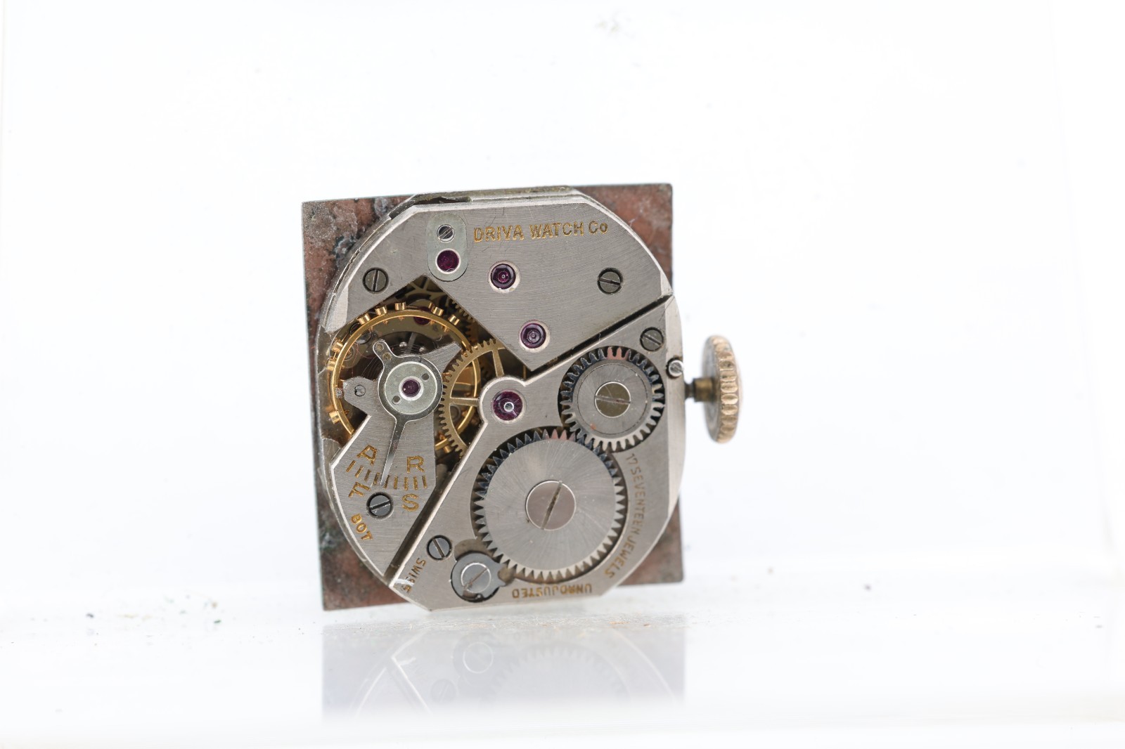 DRIVA GENEVE SWISS TANK WRIST WATCH MOVEMENT, 18.46×21.37mm, GOOD BALANCE (JN)