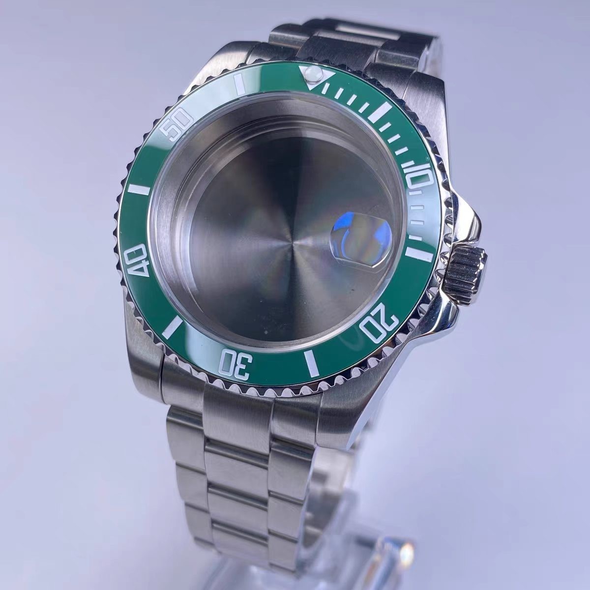 Movement 40mm Hulk Watch Case Sapphire Glass & Strap Mod Fit NH35 NH36 4R35 4R15