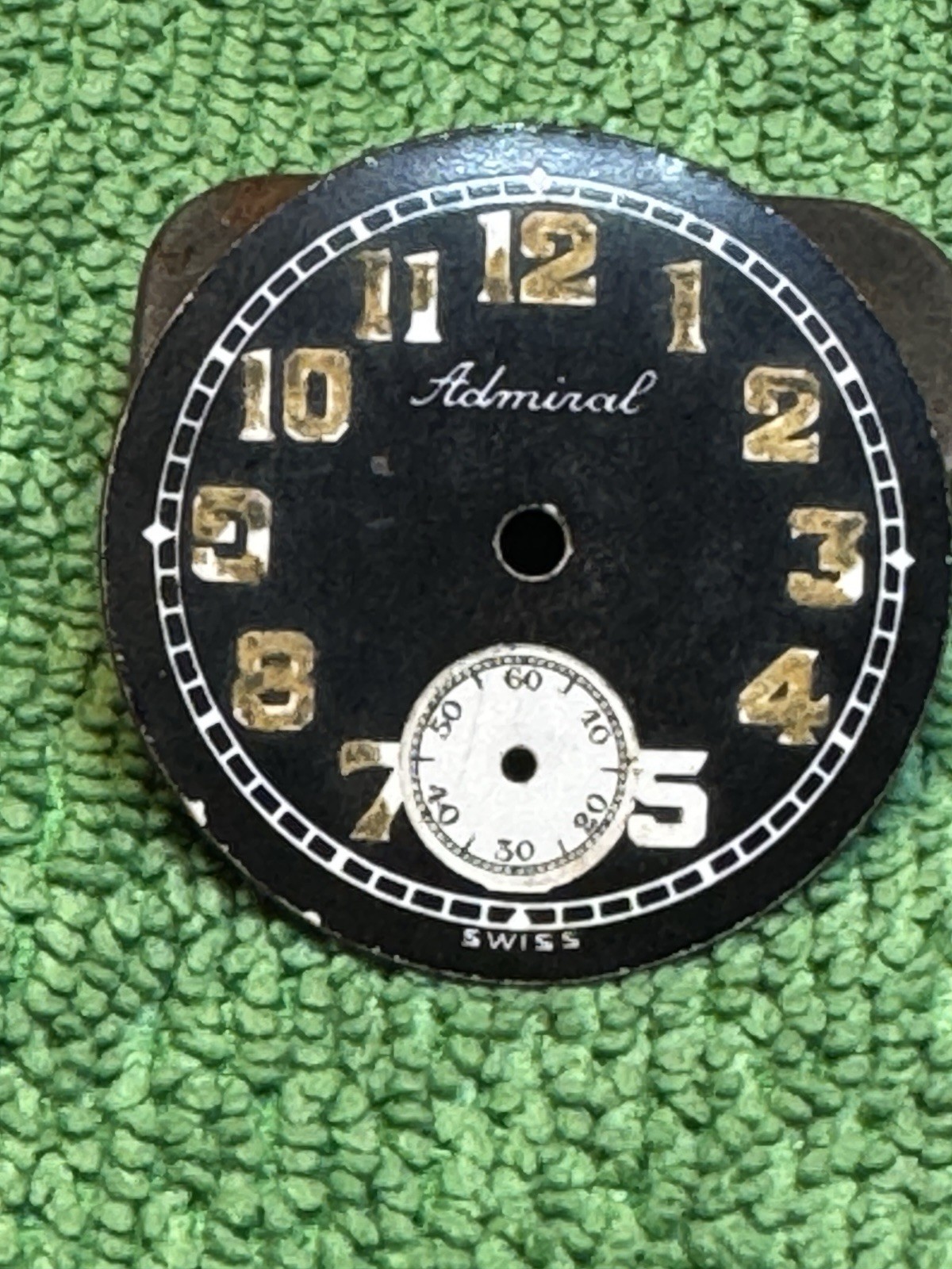 Vintage Admiral Watch Dial Black 25mm