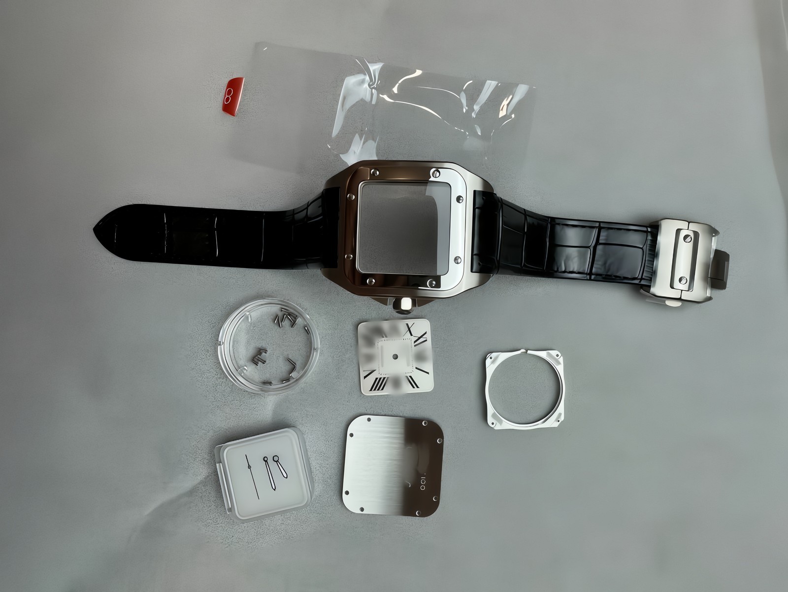 DIY Watch Men’s Case Kit 51.1×41.3, For 2824 Santos,Sapphire Crystal,316L Steel