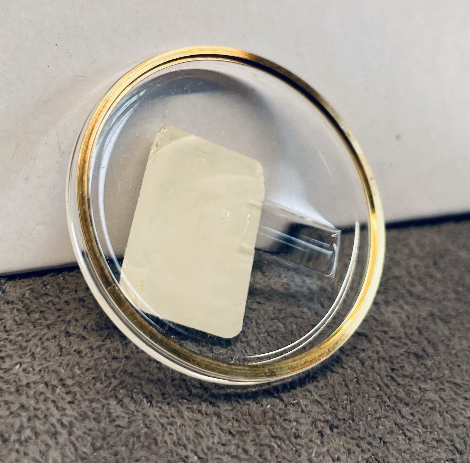 OMEGA Watch Crystal Yellow Ring 166-036 Calendar Date Loupe 5123