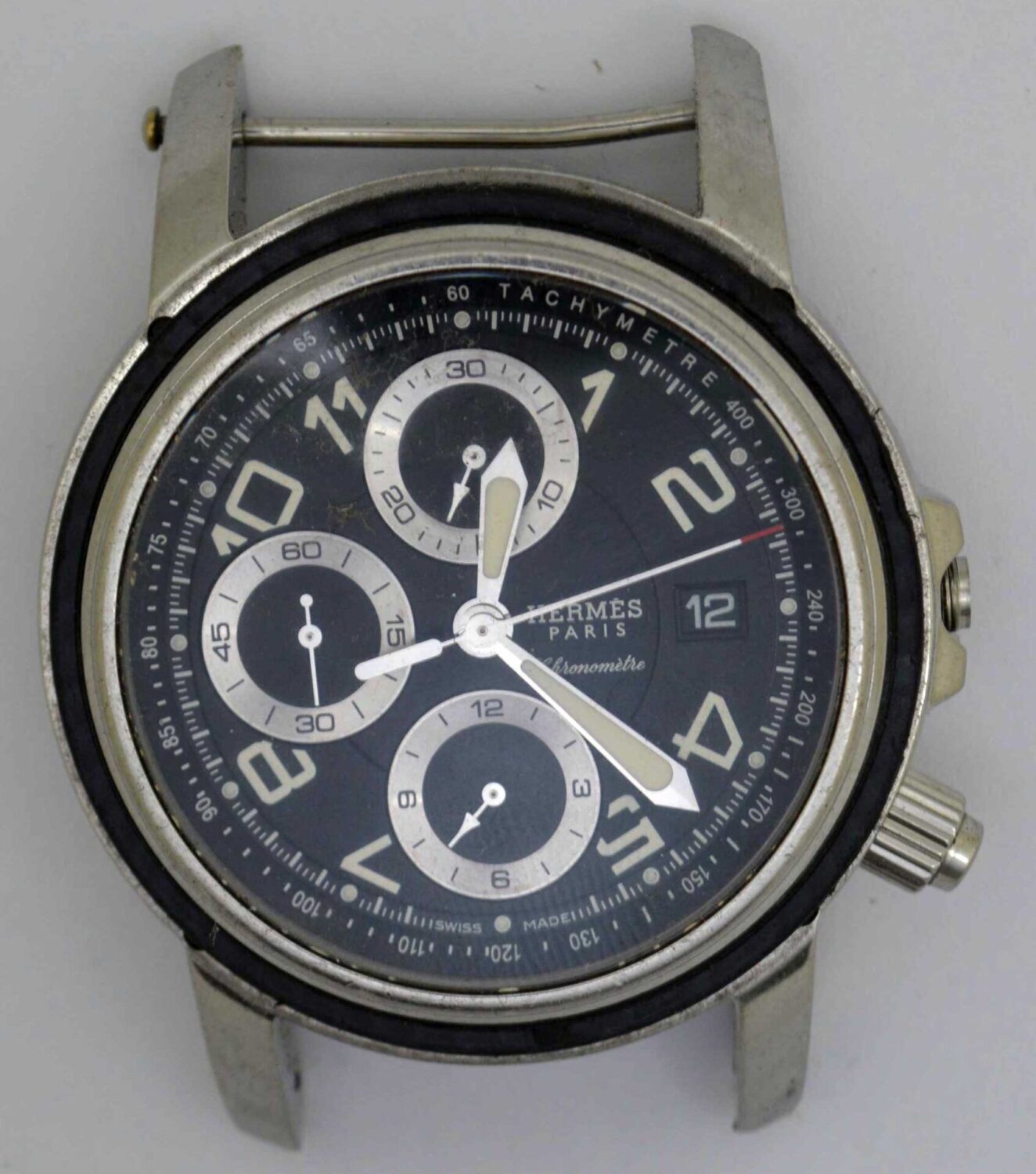 HERMES CLIPPER DIVER Steel Chronograph. Ref: CP2.910. Cal: 102527. For Repairs
