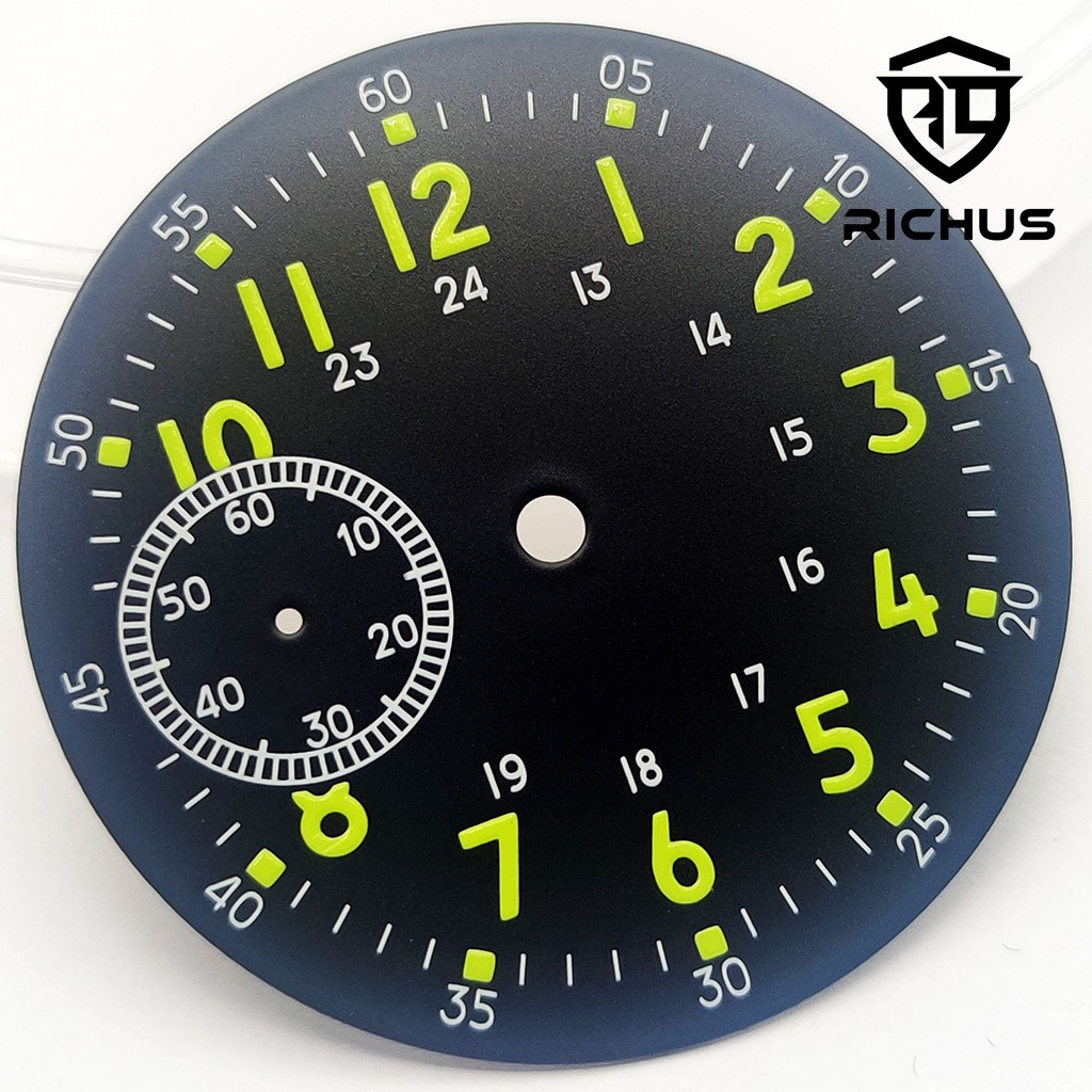 39mm Watch Dial With Hand Green Luminous Fit ETA6497 ST3600 Movement Accessories