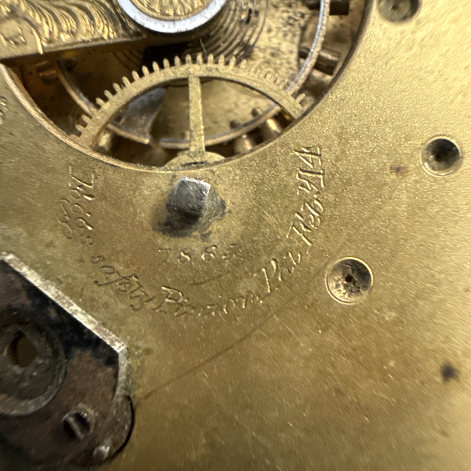 Antique 1875 Waltham Wm Ellery Model 1857 18s Pocket Watch Movement Dial Par