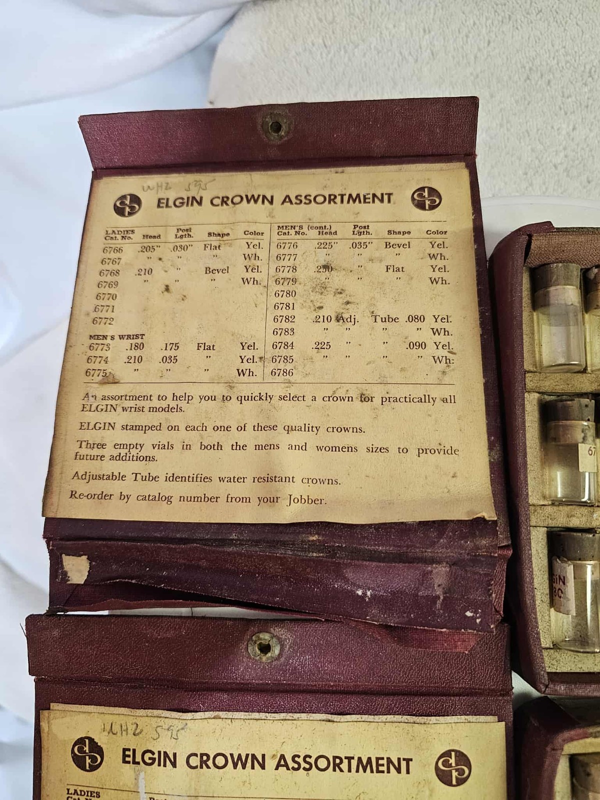 2 Box-Watch Parts Tube/vials ONLY Watch Screw Elgin Crown Assortment- Empty-READ