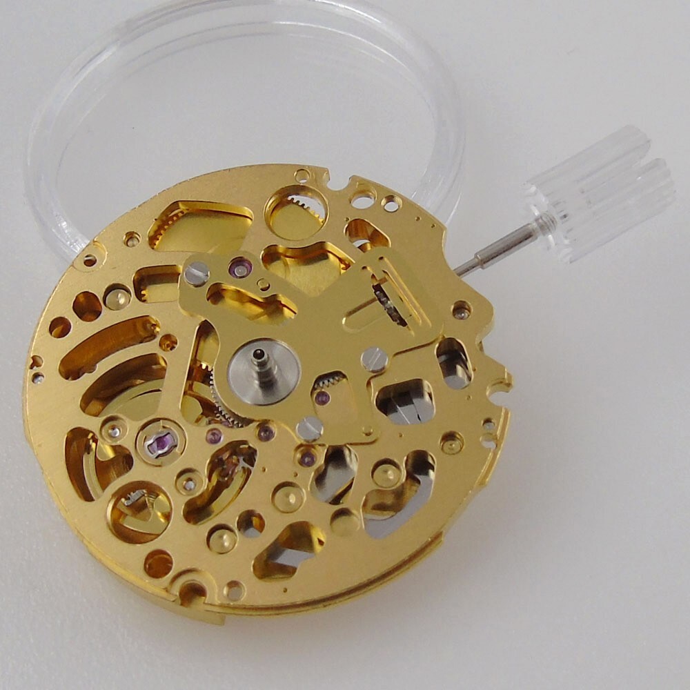 Japan 24 Jewels Gold NH71A Genuine Hollow Out Automatic Movement Watch Parts