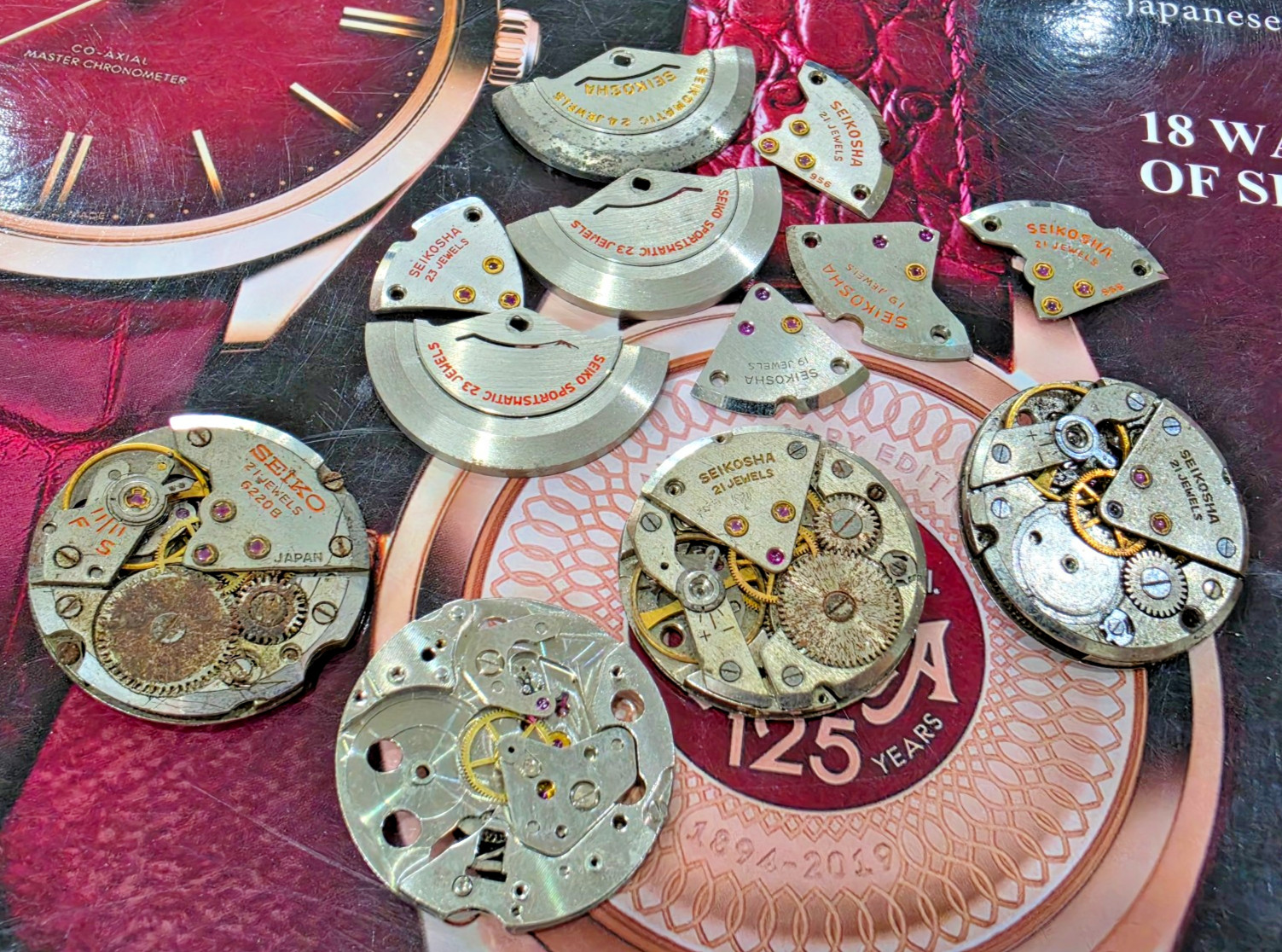 LOT Vintage Antique Seikosha Seiko Made In Japan Sportmatic Movement for parts.