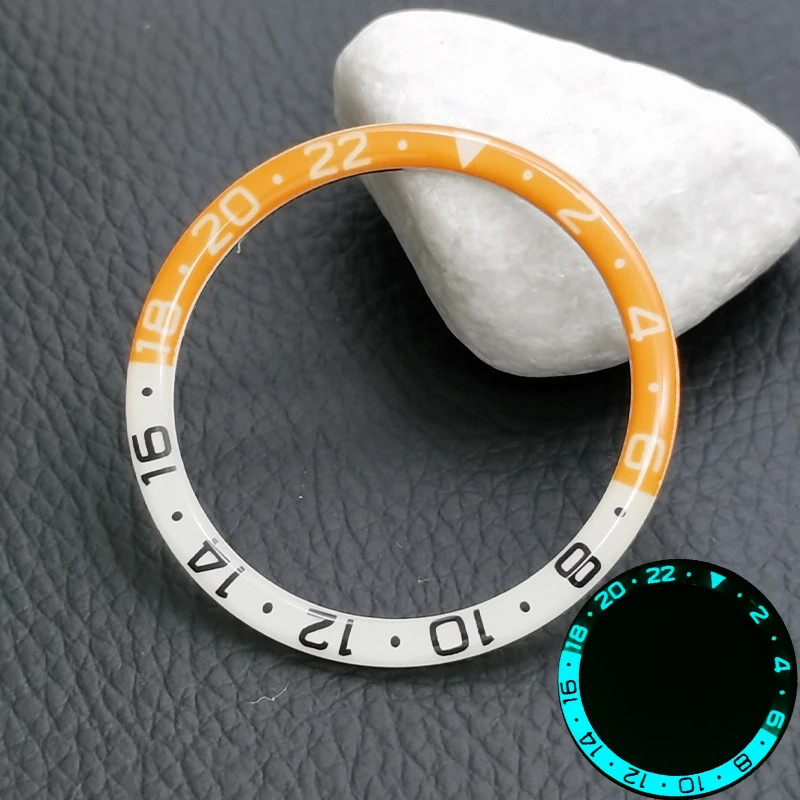 Watch Bezel Insert Blue Luminous Resin 38mmx31.5mm For SKX007 SKX009 NH35 NH36